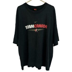 Y2K Nike  Hockey Team Canada Front Graphic T Shirt Black XL Short Sleeve